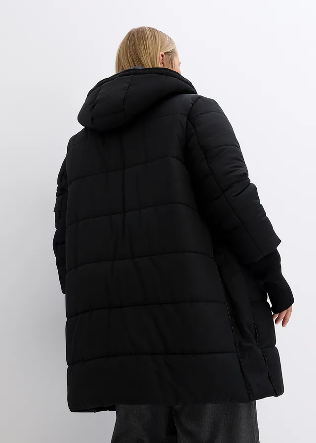Manteau de grossesse 3-en-1 avec empiècement de portage, Couleur: noir