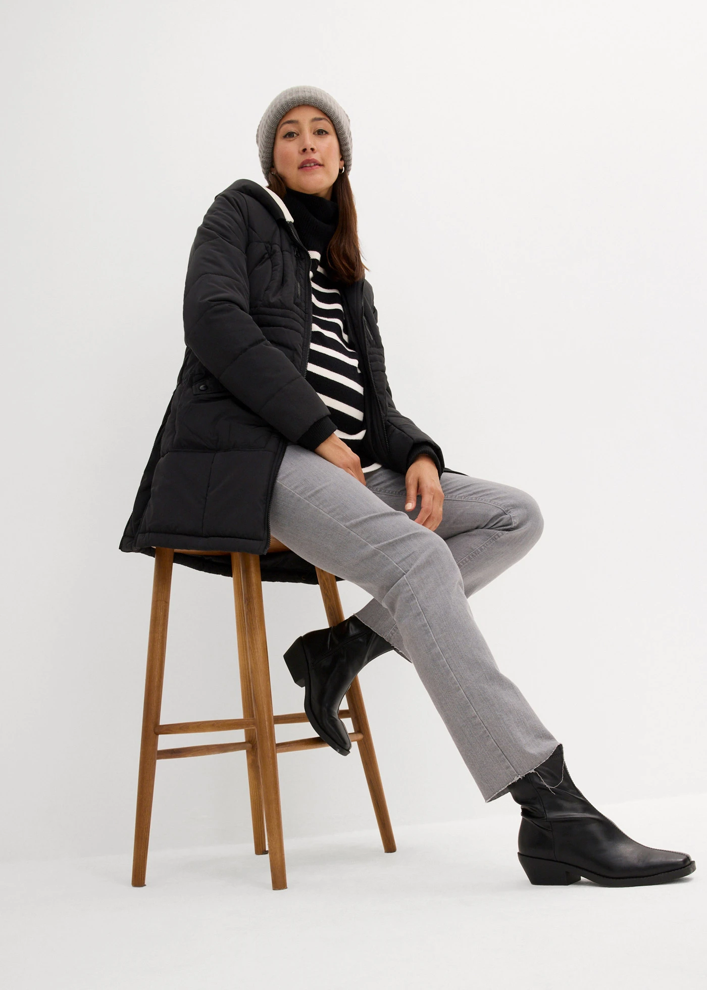 Těhotenská bunda 3 v 1 s vsadkou na miminko • černá • bonprix obchod