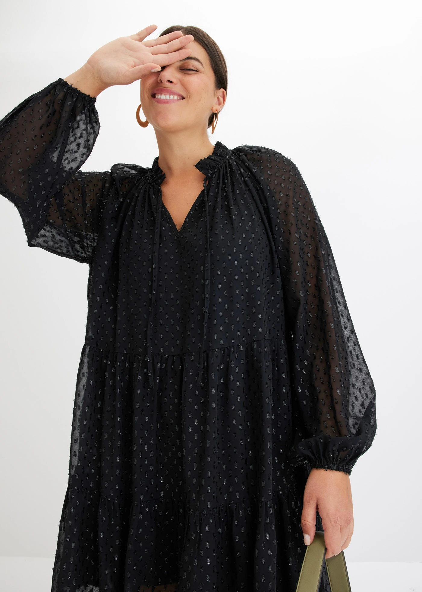 Tuniekjurk met glittereffect • wijnrood plus size • bonprix online shop