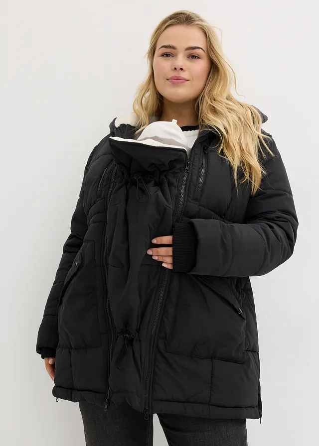 Doudoune 3en1 de grossesse et de portage, Couleur: noir