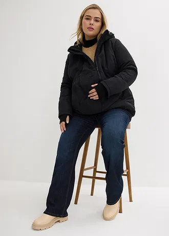 Těhotenská zimní bunda s baby vsadkou, barva: černá