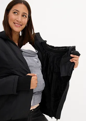 Těhotenská zimní bunda s baby vsadkou • černá • bonprix obchod