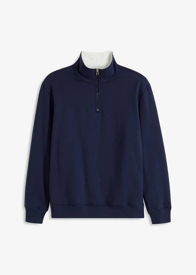 Bluza termiczna ze stójką, na ciepłej podszewce - Bonprix