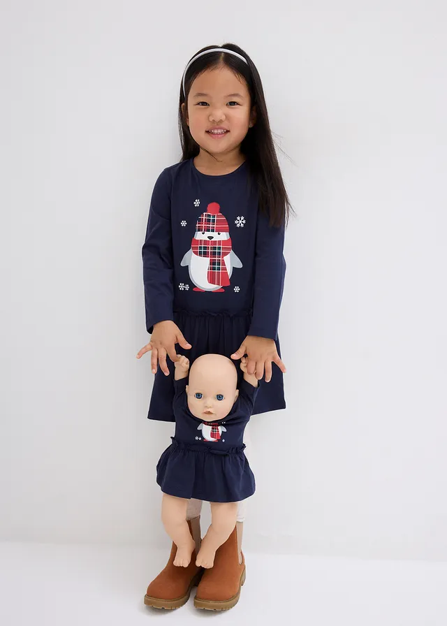 Robe en jersey + robe de poupée 100% coton (ens. 2 pces) • bleu foncé • product-page.page-title-suffix