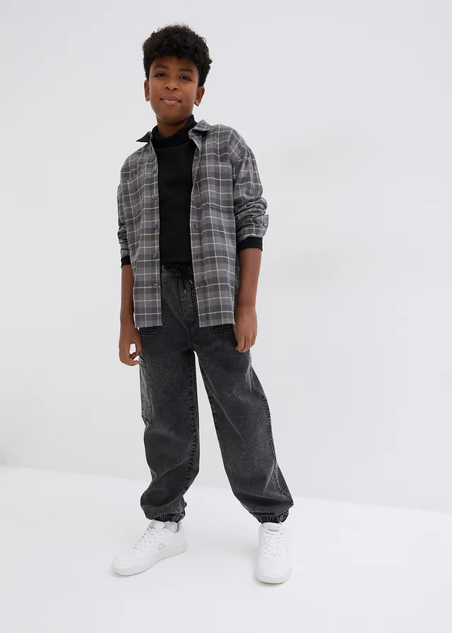 Jongens cargo jeans, loose fit • donkergrijs denim • product-page.page-title-suffix