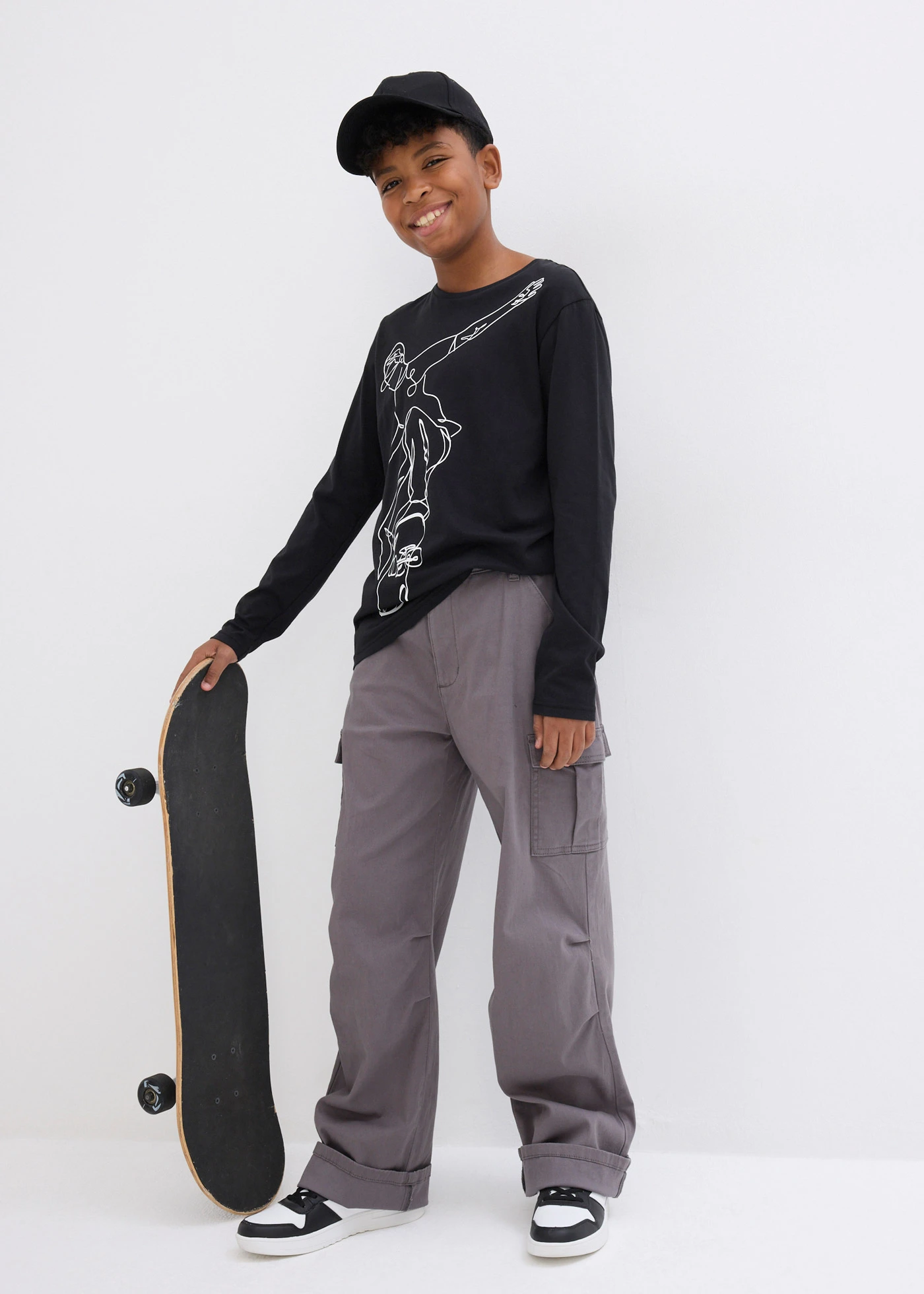 Tričko s dlouhým rukávem, z čisté organické bavlny • černá • bonprix obchod