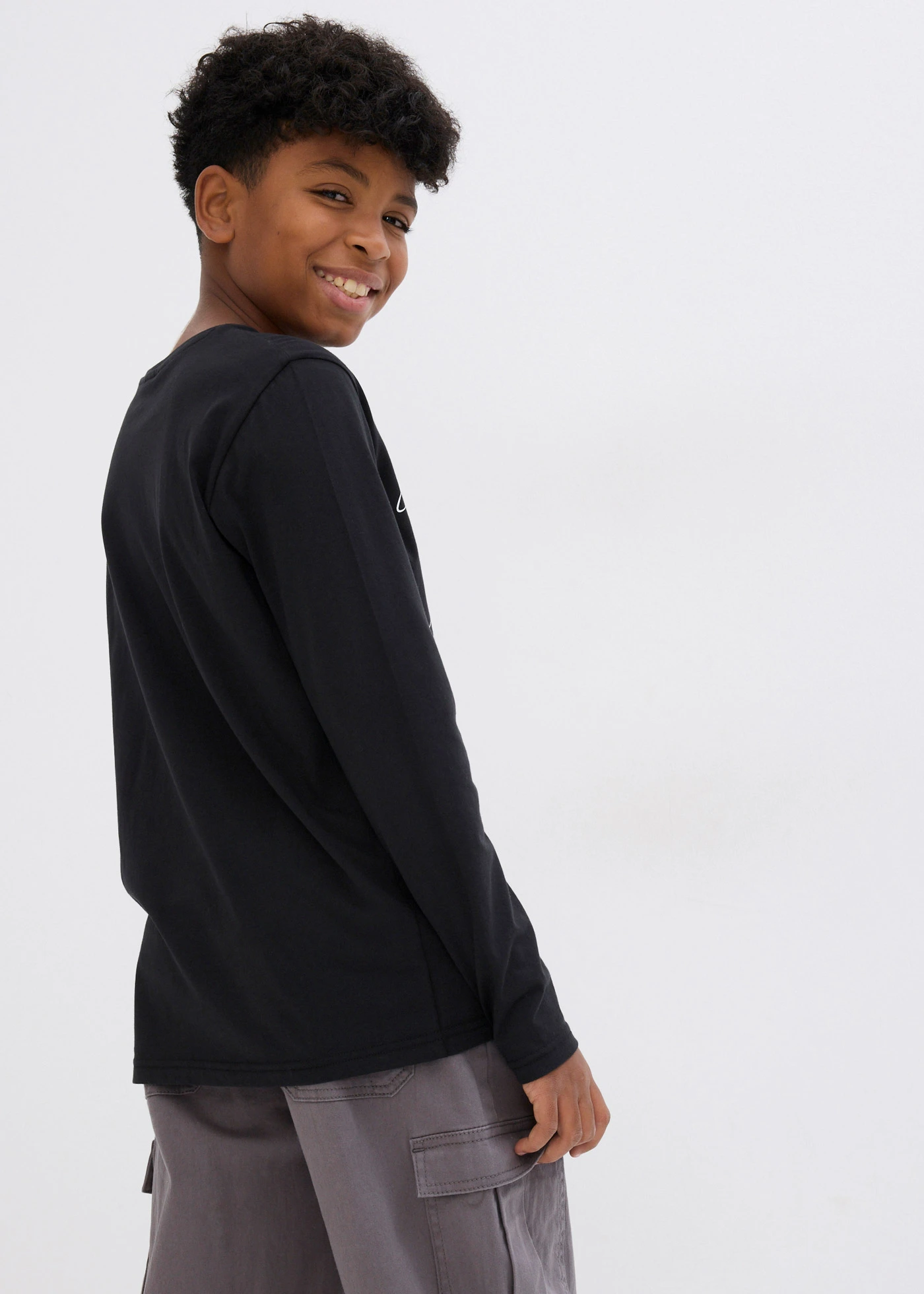 Tričko s dlouhým rukávem, z čisté organické bavlny • černá • bonprix obchod