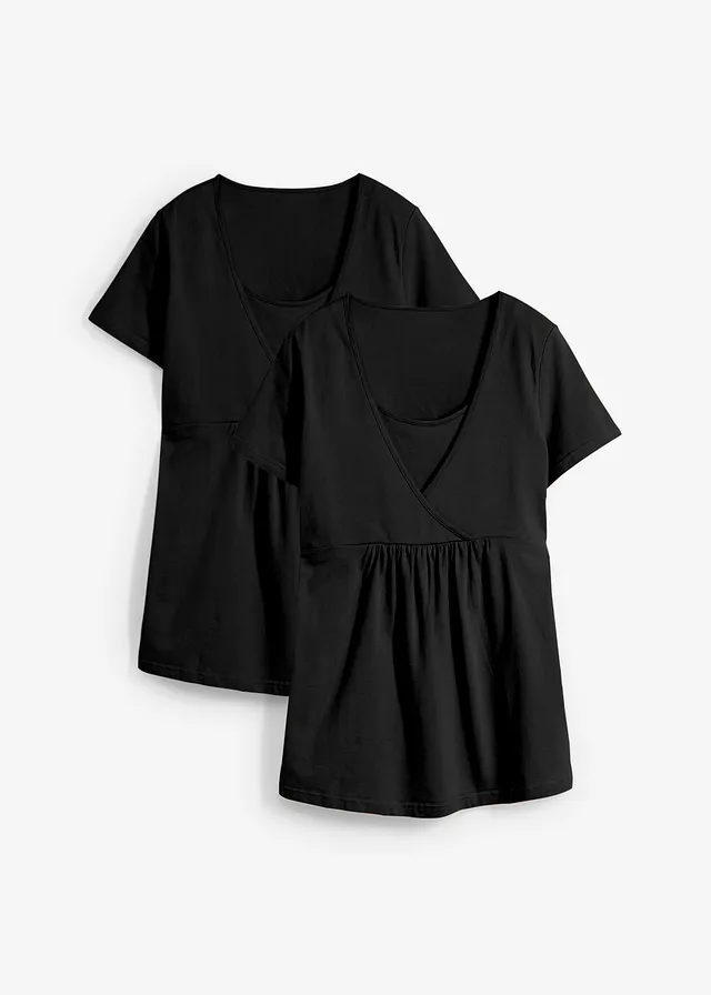 Lot de 2 T-shirts de grossesse et d’allaitement