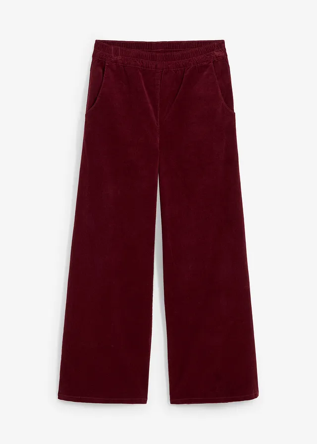 Wijde corduroy broek met high-waist comfortband