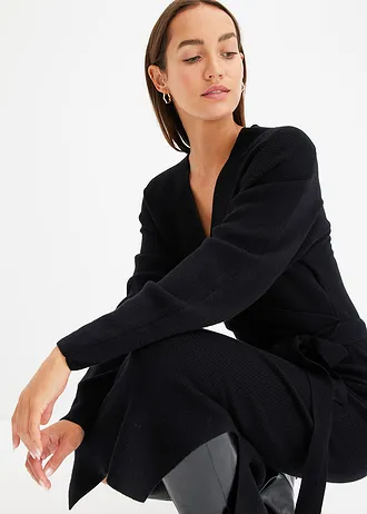 Gebreide jurk in een soepele viscosemix • zwart • bonprix online shop