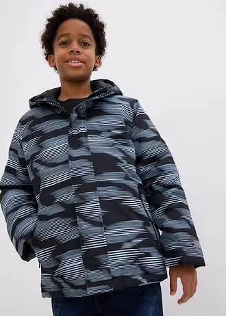 Waterdichte ski-jas met reflecterende details • zwart-soft blauw • bonprix online shop