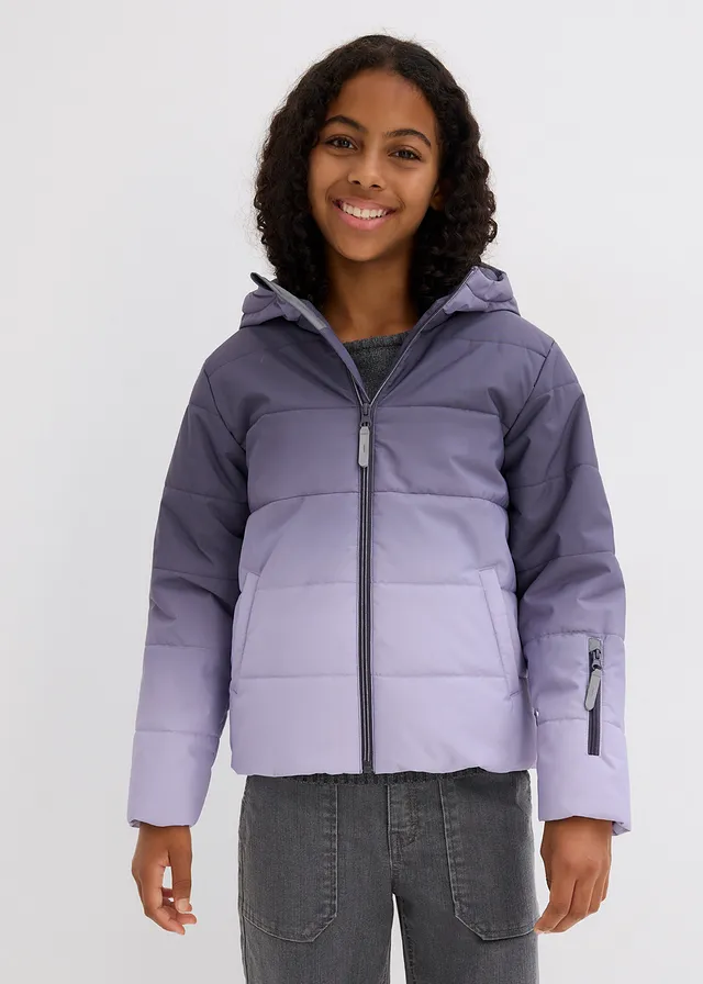 Meisjes ski-jas met capuchon, Kleur: bosbessen-mauve