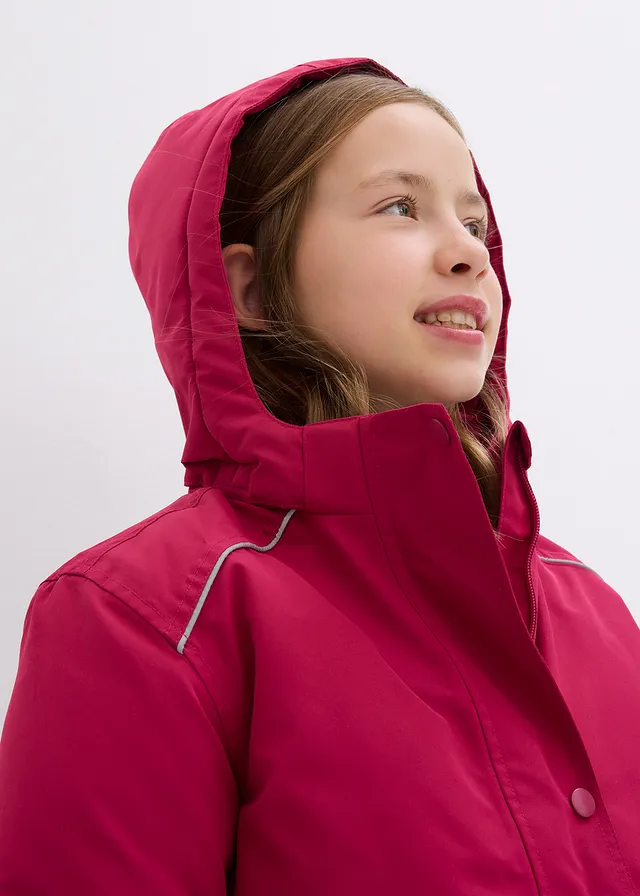 Veste de ski imperméable à capuche amovible et réflecteurs • framboise-noir • product-page.page-title-suffix