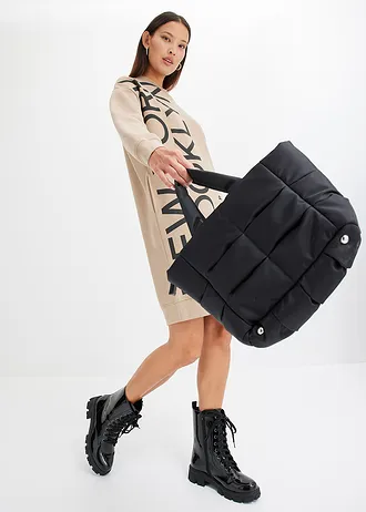 Bő szabadidős ruha puha pamut keverékből • kekibézs • bonprix áruház