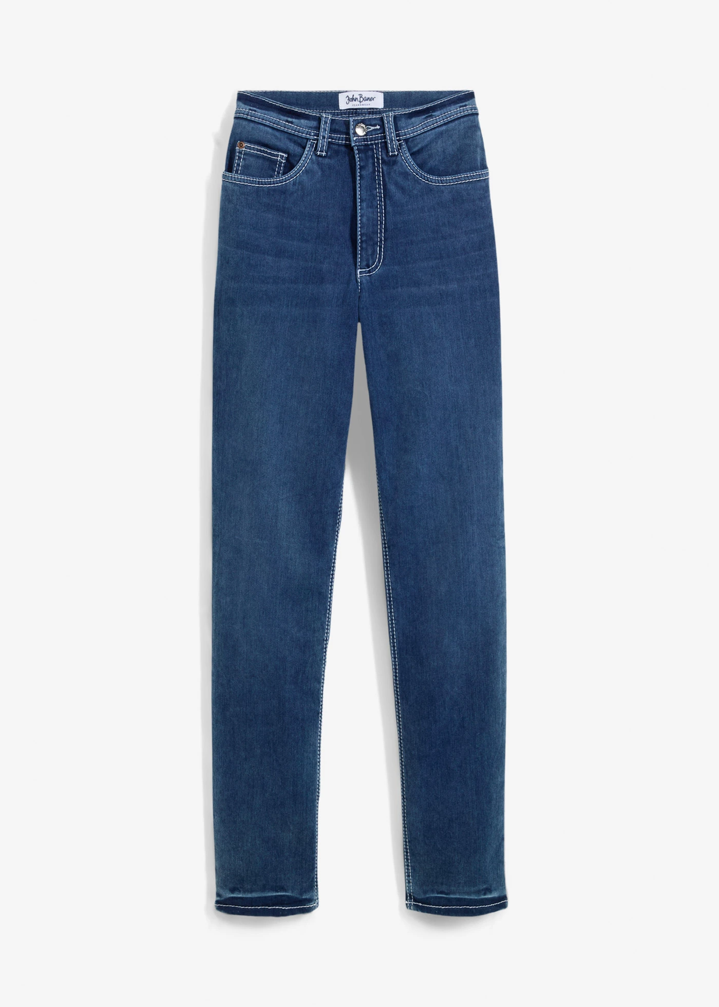 Termo džíny Straight High Waist • modrý denim used • bonprix obchod