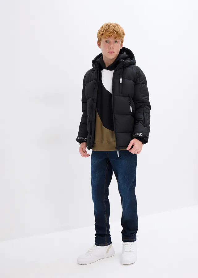 Warm gevoerde winterjas met capuchon • zwart • product-page.page-title-suffix