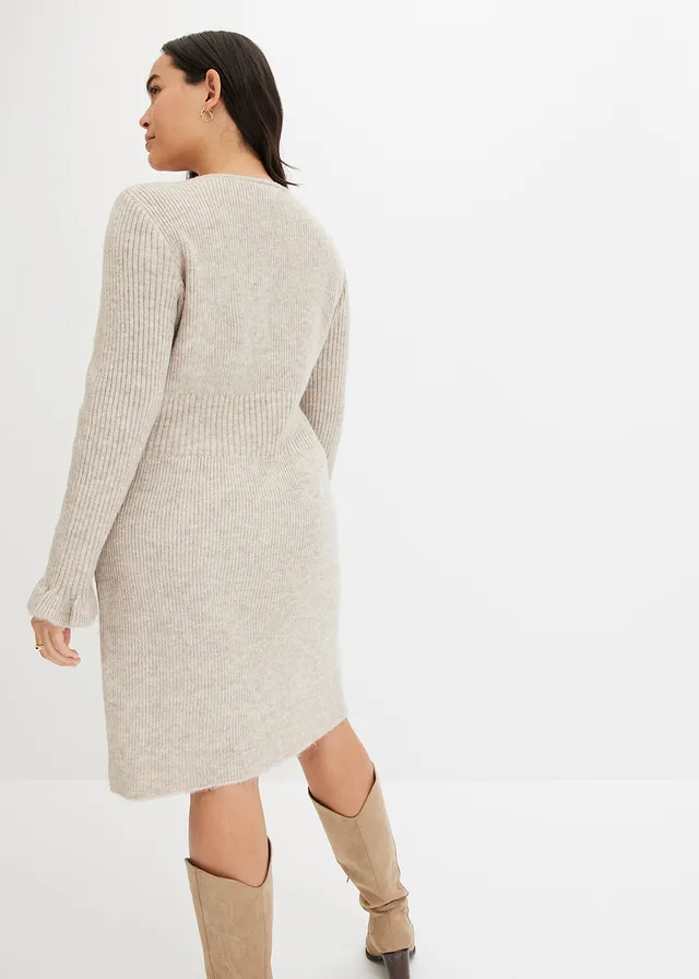 Robe pull, Couleur: sable chiné