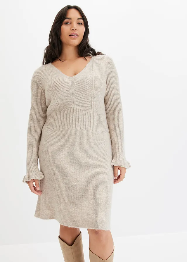 Robe pull, Couleur: sable chiné