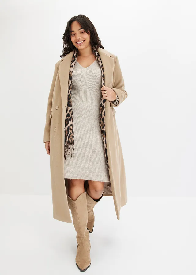 Robe pull, Couleur: sable chiné