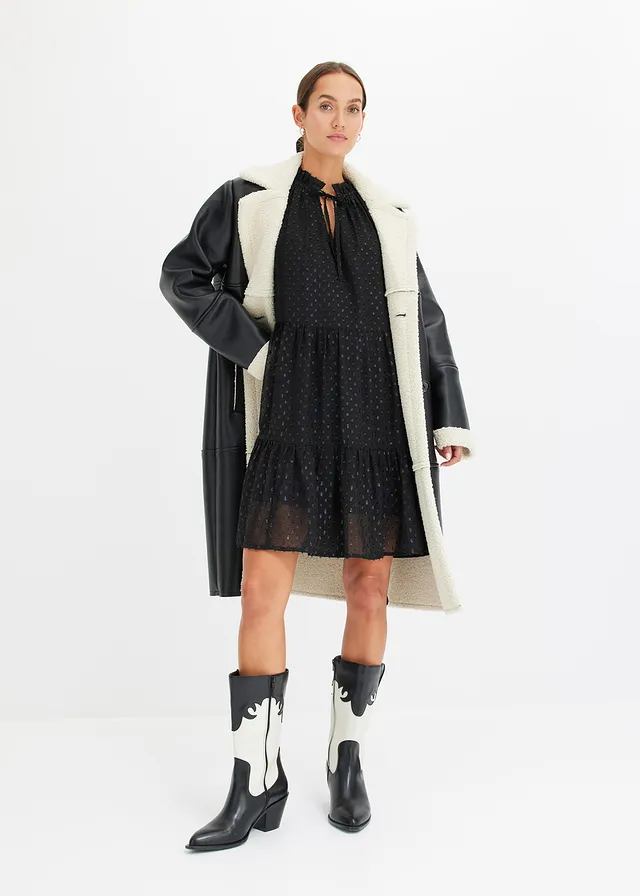 Robe-tunique en voile plumetis irisé • noir • product-page.page-title-suffix