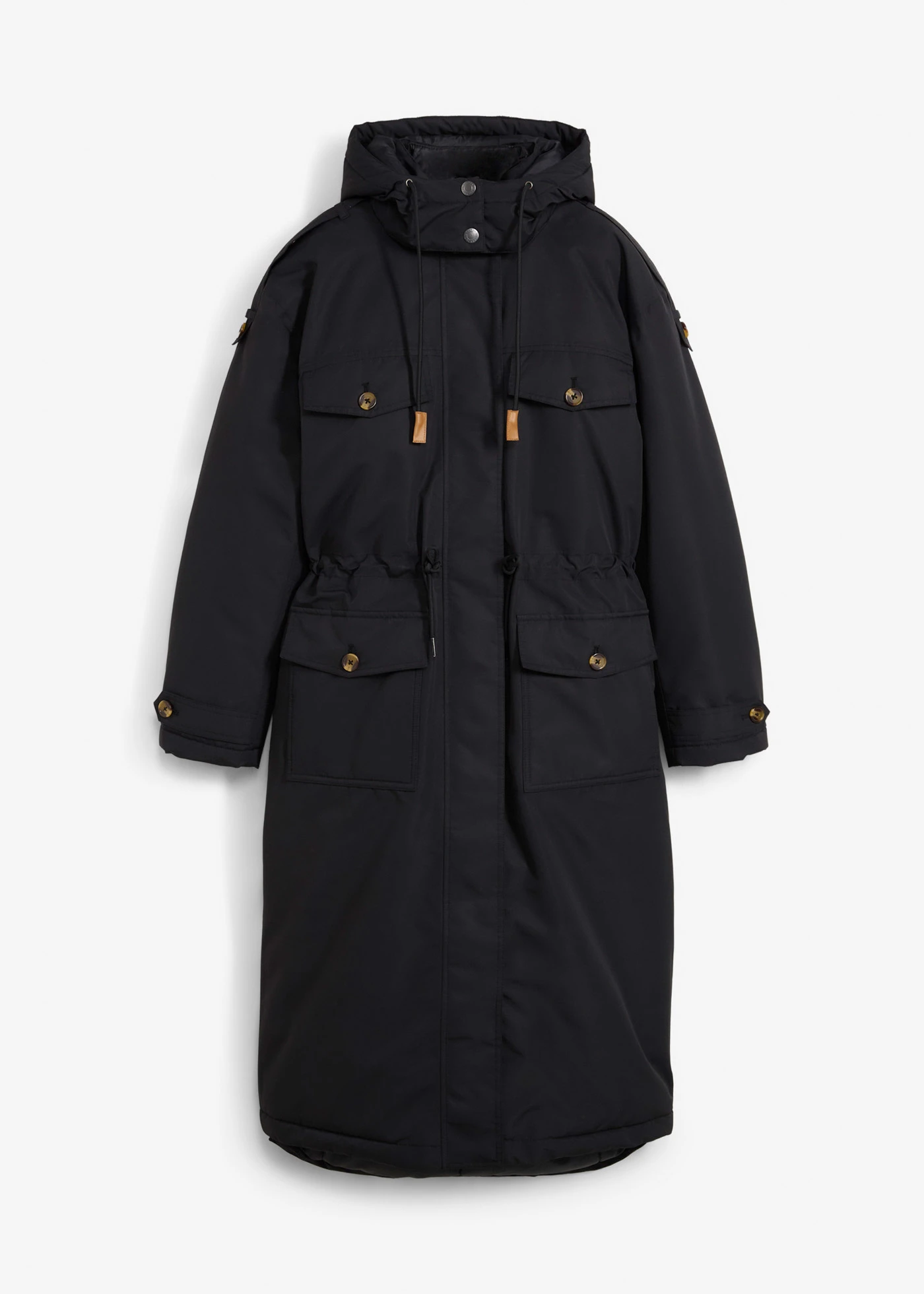 Płaszcz zimowy w optyce 2 w 1 • czarny • sklep bonprix