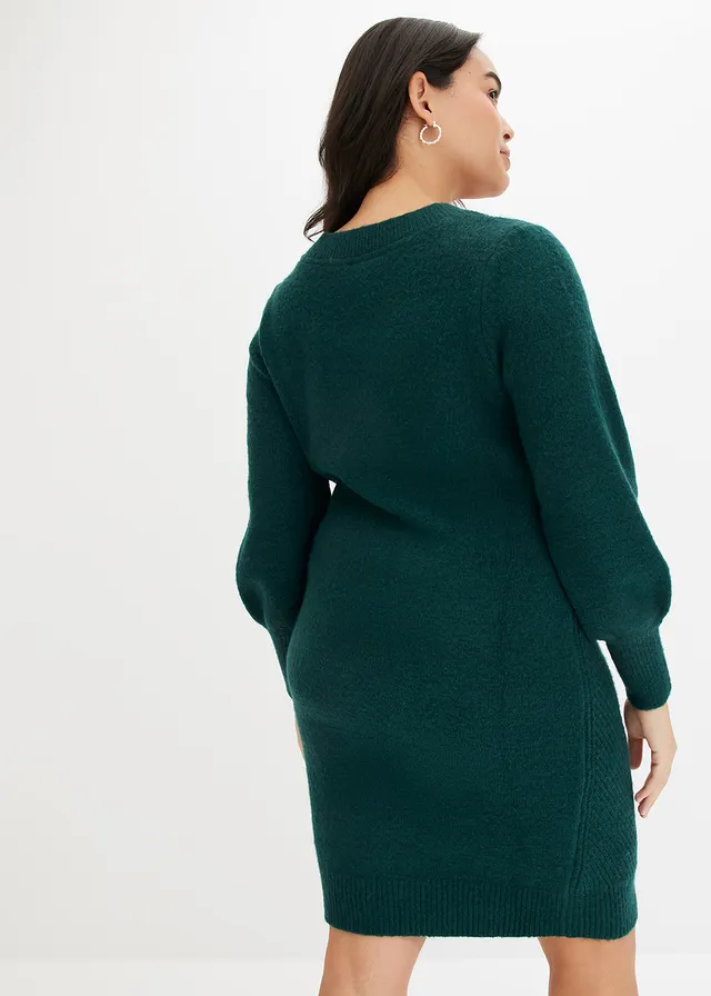 Robe en maille, Couleur: vert profond
