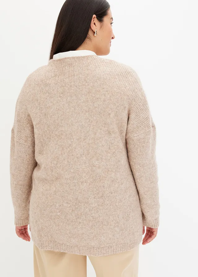 Pull motif étoile, Couleur: camel