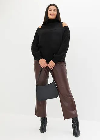 Pull épaules dénudées, Couleur: noir