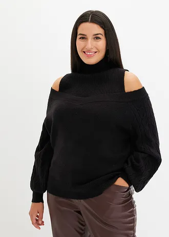 Pull épaules dénudées, Couleur: noir