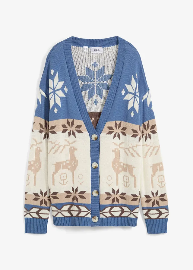 Jachetă tricotată cu motive de Crăciun