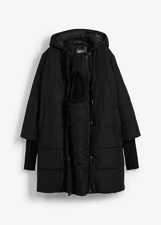 Těhotenský kabát 3 v 1 s nosicí vsadkou • černá • bonprix obchod