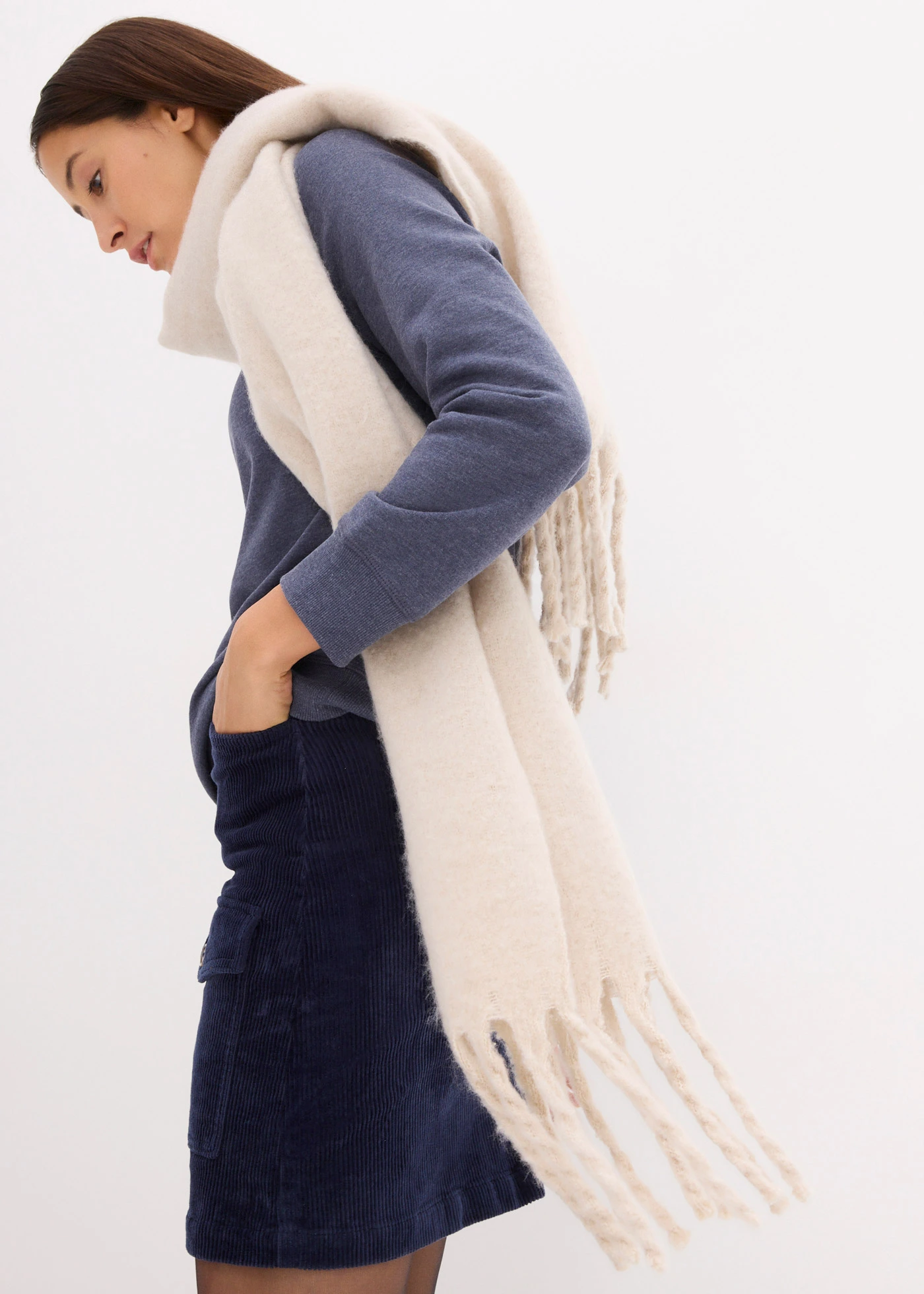 Mikina (2 ks v balení) • antracitový melír + tmavě modrá • bonprix obchod