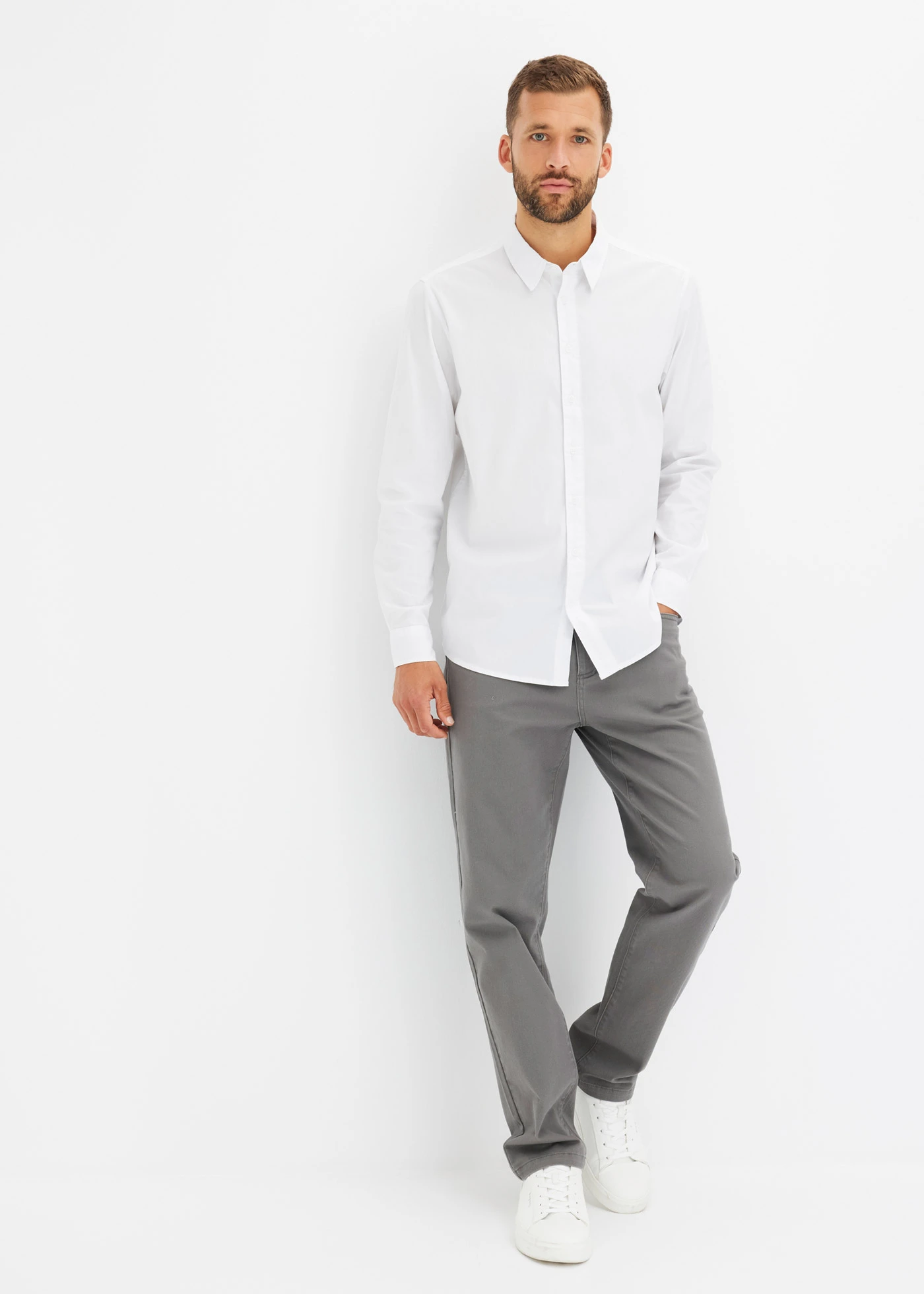 Strečová business košile, Regular Fit • bílá • bonprix obchod