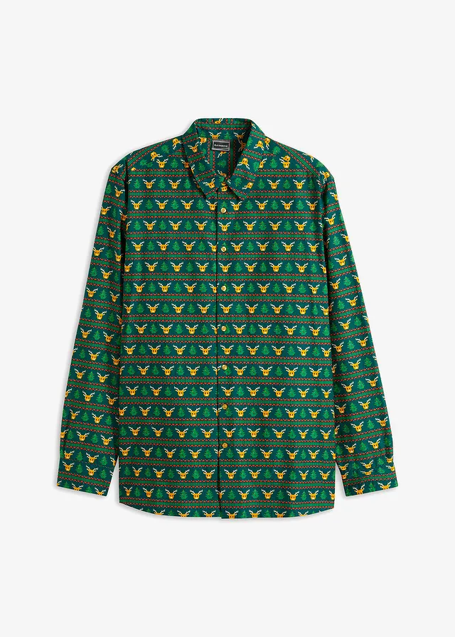 Cămaşă cu mâneci lungi și print de Crăciun