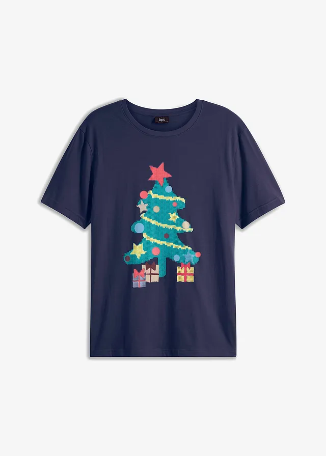 Tricou cu motiv de Crăciun, din bumbac organic