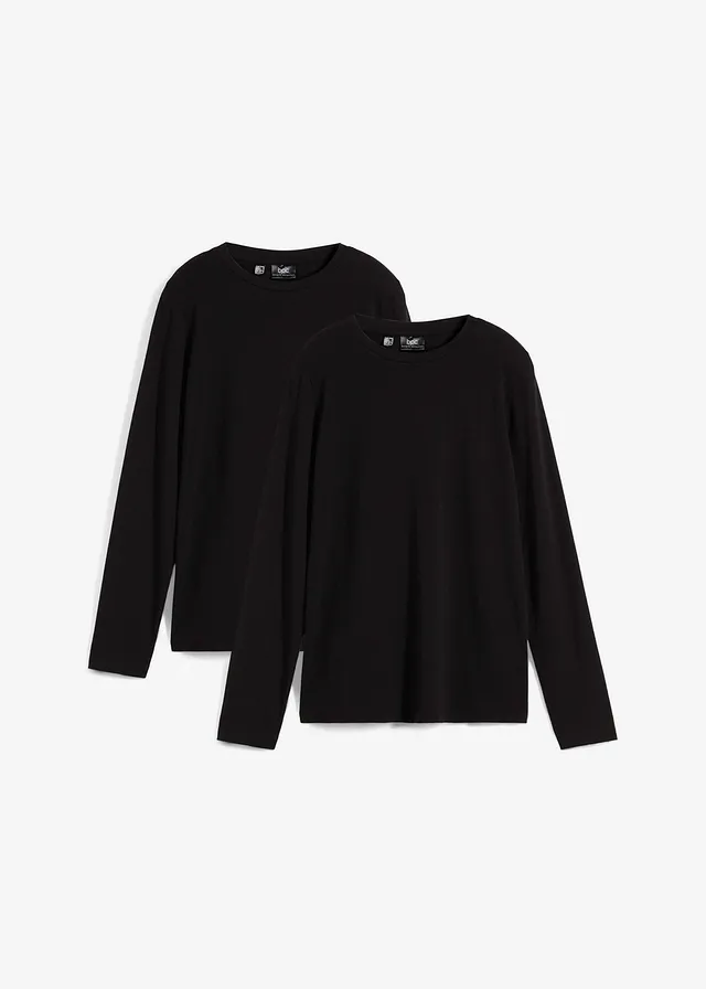 Bluză cu mâneci lungi cu bumbac organic 100% (set/2 buc.)
