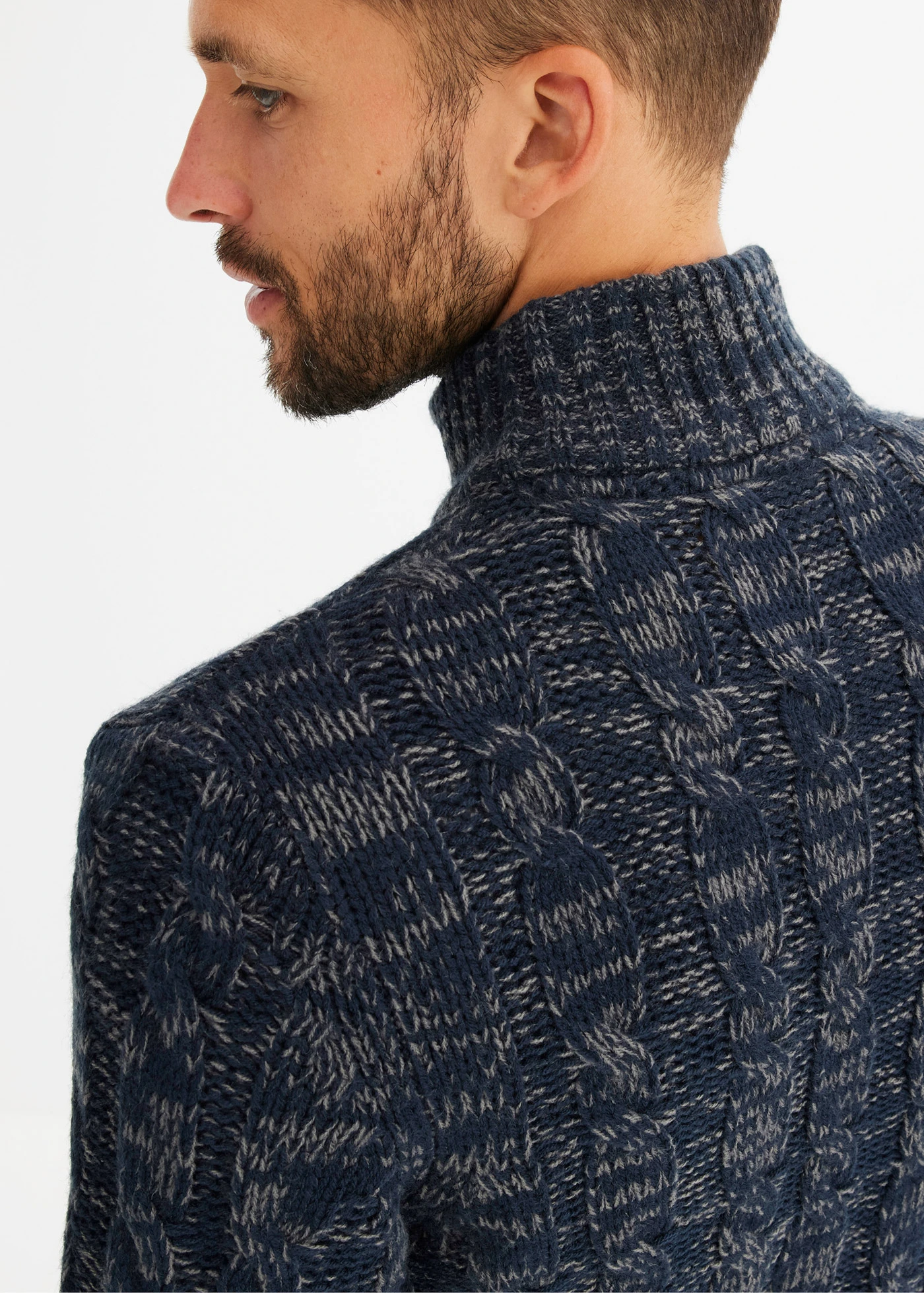 Pulover troyer melanj cu torsade • bleumarin melanj • magazin bonprix