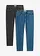 Regular fit stretch jeans, straight (set van 2), Kleur: blauw denim+zwart denim