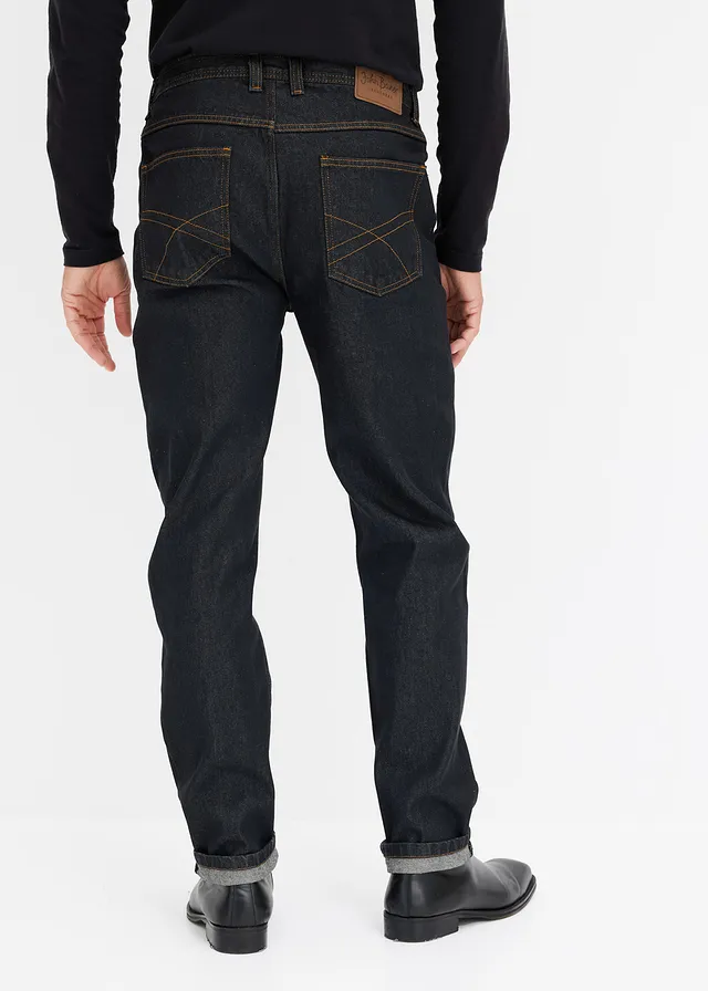 Blugi Classic Fit cu bandă elastică pe părți, straight • negru denim • magazin bonprix