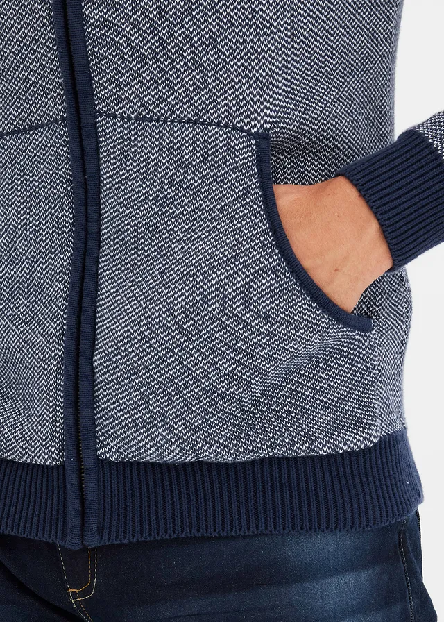 Vest met capuchon van puur katoen • donkerblauw gemêleerd • product-page.page-title-suffix