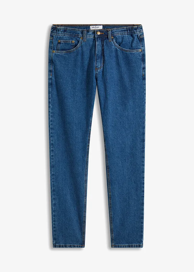 Blugi Classic Fit cu bandă elastică pe părți, straight