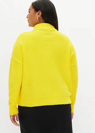 Boxy trui met structuur, Kleur: narcisgeel