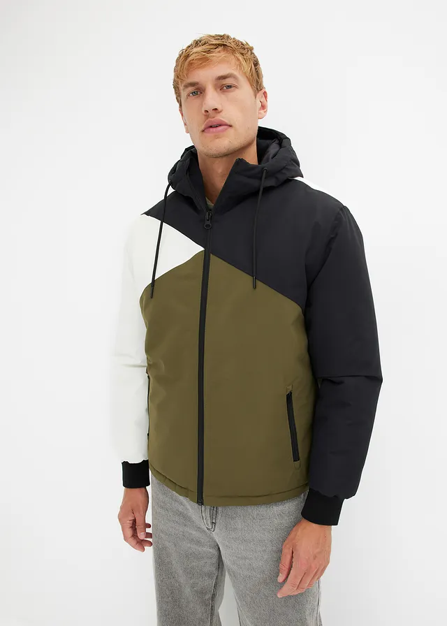 Veste d’hiver tricolore à capuche