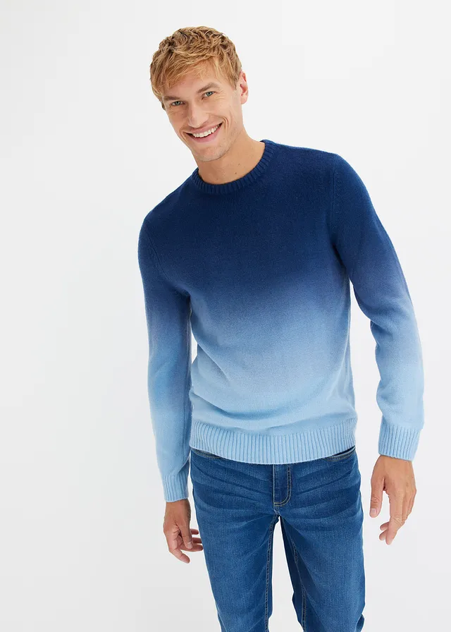 Fijn gebreide trui met kleurverloop • indigo-poederblauw • product-page.page-title-suffix