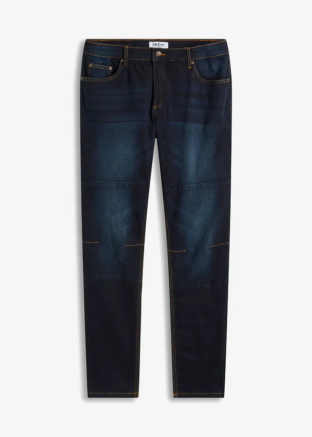Jean extensible regular coupe confort, fuselé, Couleur: bleu foncé denim