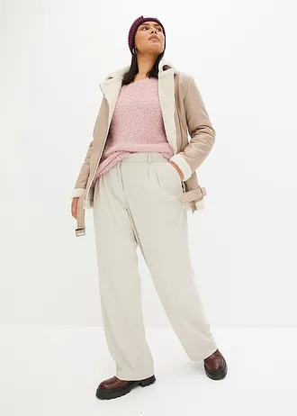 Grofgebreide trui, Kleur: asroze