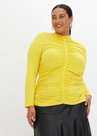 Shirt z marszczeniem, kolor: żółty narcyzowy
