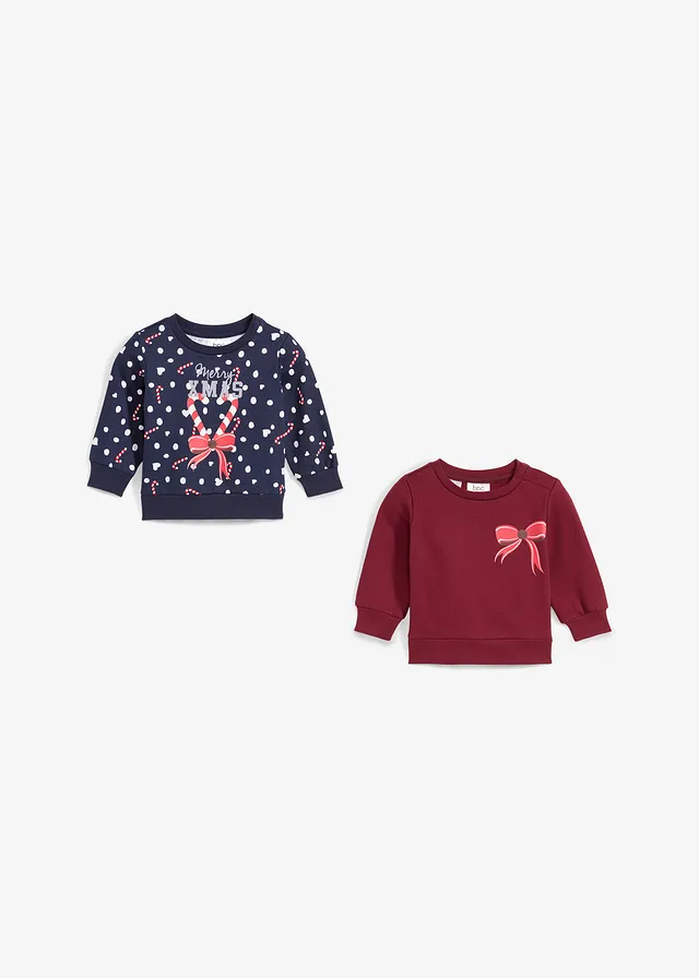 Set de 2 bluze bebe cu motiv de Crăciun