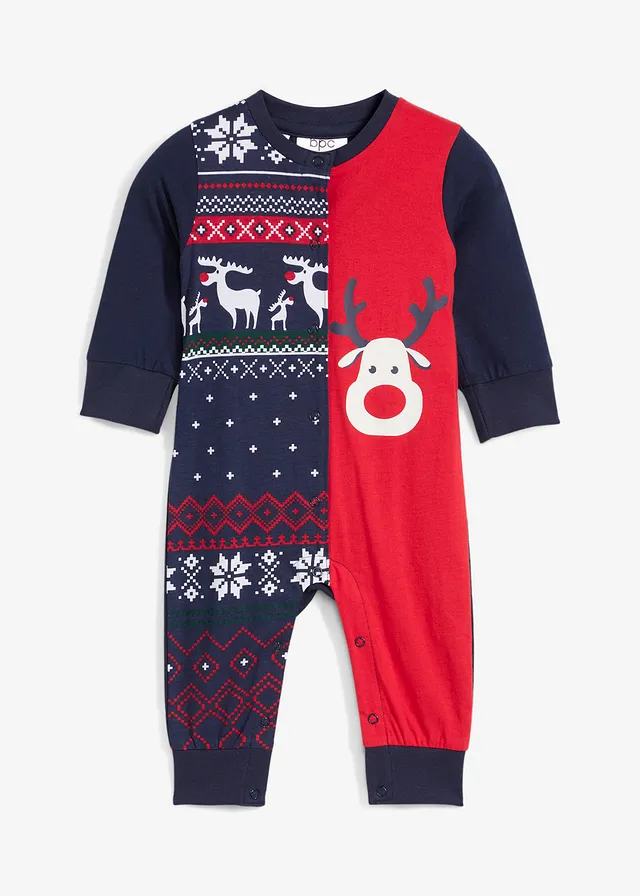 Costum întreg bebe cu motiv de Crăciun
