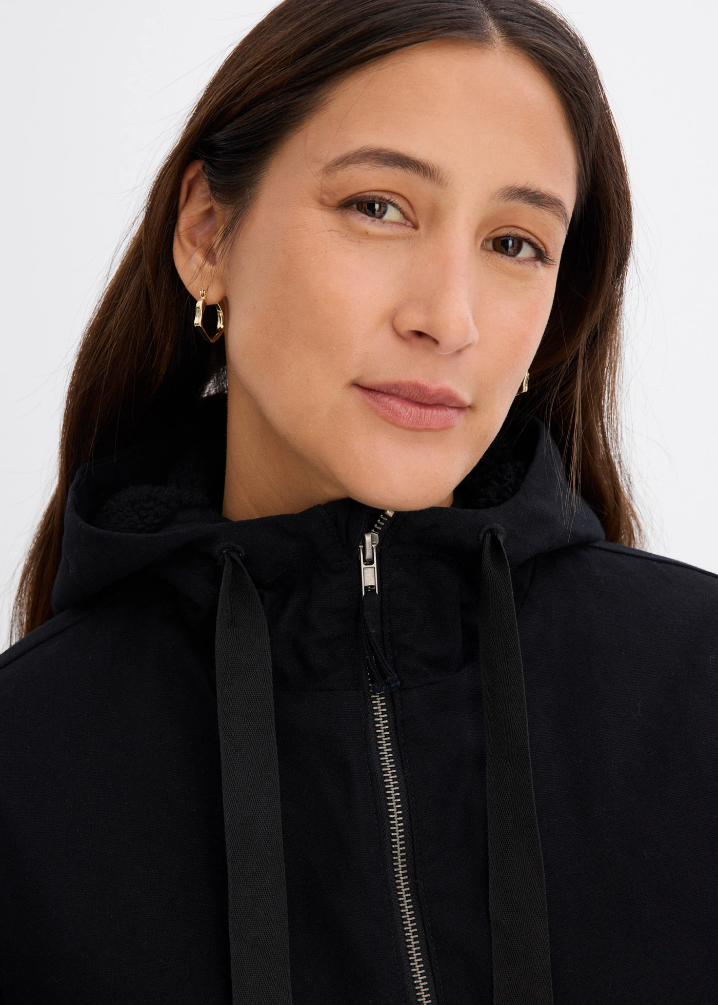 Bő téli parka kabát kapucnival • fekete • bonprix áruház